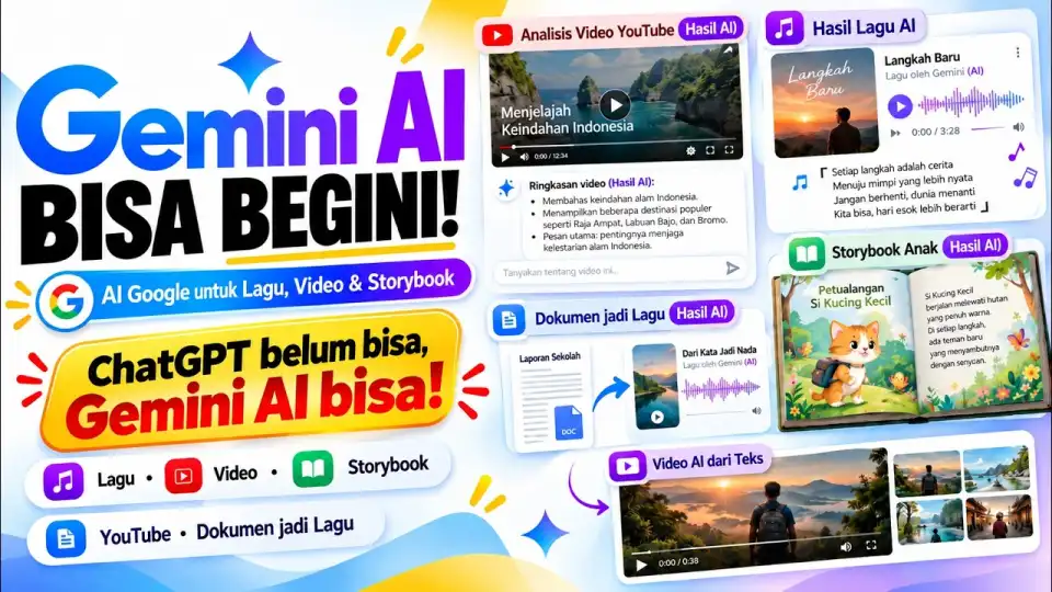 Gemini untuk Ringkas YouTube, Buat Lagu, dan Hasilkan Video AI